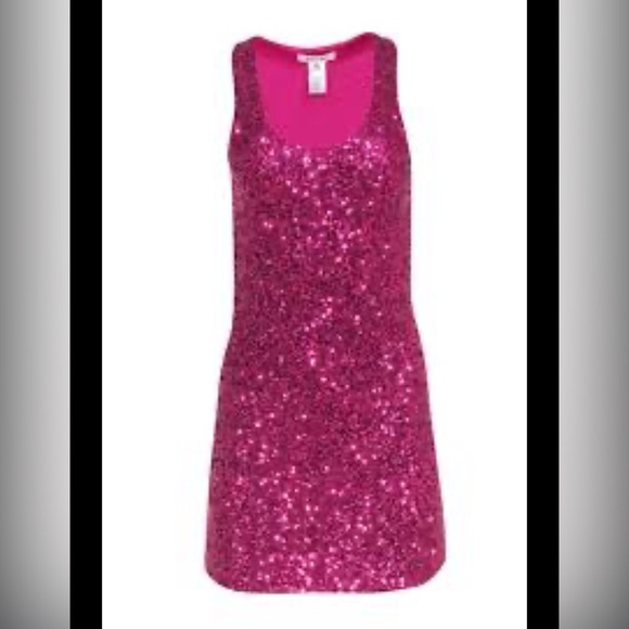 Alice + Olivia sequin magenta/ Barbie pink dress in size medium - Picture 1 of 4